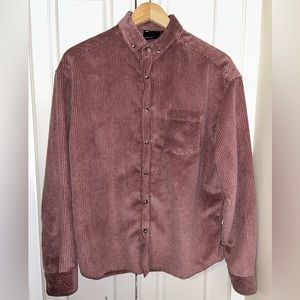 ASOS Design 90s style cord shirt in pink